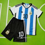 Maglia Prima Argentina Giocatore Messi Bambino 2022