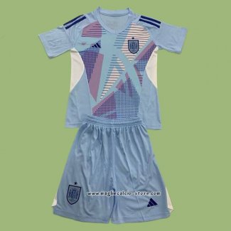 Maglia Spagna Portiere Bambino 2024 Blu