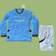 Maglia Prima Manchester City Bambino Manica Lunga 2024/2025