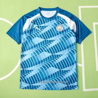 Maglia Prematch Manchester City 2023 Blu